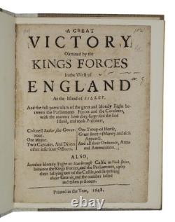 1648 ISLES OF SCILLY English Civil War RARE ROYALIST NEWS-BOOK Military History