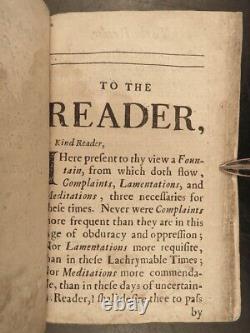1677 RARE Fons Lachrymarum by Royalist John Quarles English Civil War Poems
