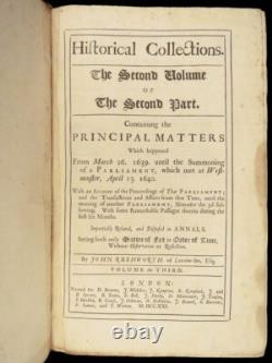 1680 English Civil War Rushworth Papers Charles I Tyranny Cromwell England 3v