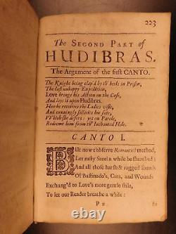 1684 1st ed HUDIBRAS English Civil War Political Satire Poetry Samuel Butler