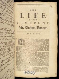 1696 Richard Baxter English Civil War Autobiography 1st Reliquiae Baxteriana