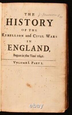 1707 5vols History of the Rebellion and Civil War Clarendon Illustrated