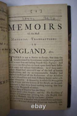 1749 MEMOIRS OF TRANSACTIONS IN ENGLAND Revolution Charles I Civil War LEATHER