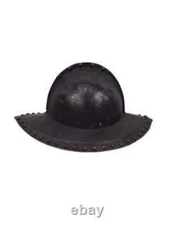 17th-Century English Civil War Pikeman's Helmet with Original Black Paint