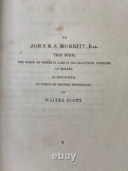 1813 1st Edition Sir Walter Scott Rokeby Leather Poetry Civil War