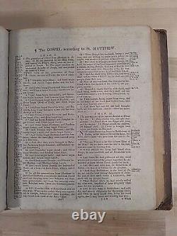 1816 1819 HOLY BIBLE holbrook BRATTLEBOROUGH antique PRE CIVIL WAR leather OLD