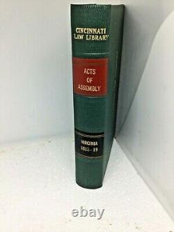 1818-19 Acts of General Assembly Virginia Slavery Pre-Civil War Antique Law