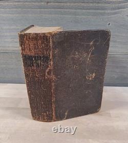1826 HOLY BIBLE antique PRE CIVIL WAR leather AMERICAN BIBLE SOCIETY old RARE