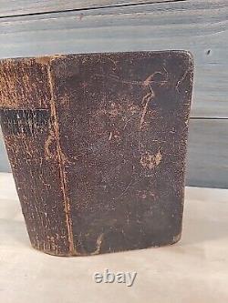 1826 HOLY BIBLE antique PRE CIVIL WAR leather AMERICAN BIBLE SOCIETY old RARE