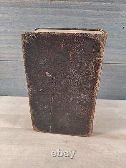 1826 HOLY BIBLE antique PRE CIVIL WAR leather AMERICAN BIBLE SOCIETY old RARE