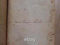 1826 HOLY BIBLE antique PRE CIVIL WAR leather AMERICAN BIBLE SOCIETY old RARE
