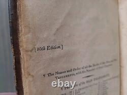 1826 HOLY BIBLE antique PRE CIVIL WAR leather AMERICAN BIBLE SOCIETY old RARE