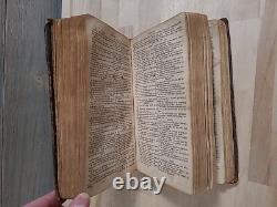 1826 HOLY BIBLE antique PRE CIVIL WAR leather AMERICAN BIBLE SOCIETY old RARE