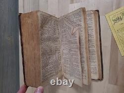 1826 HOLY BIBLE antique PRE CIVIL WAR leather AMERICAN BIBLE SOCIETY old RARE
