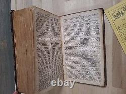 1826 HOLY BIBLE antique PRE CIVIL WAR leather AMERICAN BIBLE SOCIETY old RARE