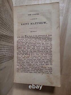 1827 NEW TESTAMENT rare DAVID HILLS STEREOTYPE EDITION antique PRE CIVIL WAR old