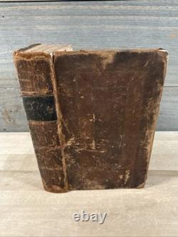 1828 HOLY BIBLE antique PRE CIVIL WAR leather AMERICAN BIBLE SOCIETY old