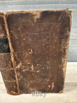 1828 HOLY BIBLE antique PRE CIVIL WAR leather AMERICAN BIBLE SOCIETY old