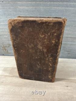 1828 HOLY BIBLE antique PRE CIVIL WAR leather AMERICAN BIBLE SOCIETY old