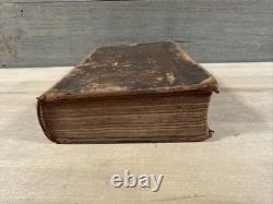 1828 HOLY BIBLE antique PRE CIVIL WAR leather AMERICAN BIBLE SOCIETY old