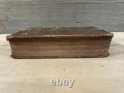 1828 HOLY BIBLE antique PRE CIVIL WAR leather AMERICAN BIBLE SOCIETY old