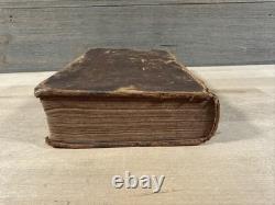 1828 HOLY BIBLE antique PRE CIVIL WAR leather AMERICAN BIBLE SOCIETY old