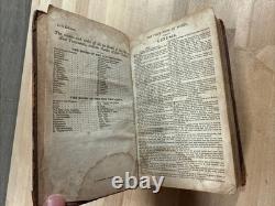 1828 HOLY BIBLE antique PRE CIVIL WAR leather AMERICAN BIBLE SOCIETY old