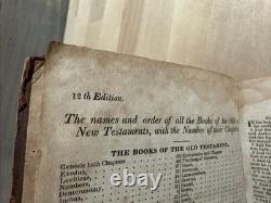 1828 HOLY BIBLE antique PRE CIVIL WAR leather AMERICAN BIBLE SOCIETY old