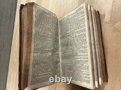1828 HOLY BIBLE antique PRE CIVIL WAR leather AMERICAN BIBLE SOCIETY old