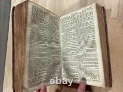 1828 HOLY BIBLE antique PRE CIVIL WAR leather AMERICAN BIBLE SOCIETY old