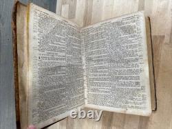 1831 HOLY BIBLE phinney PRE CIVIL WAR leather ANTIQUE old COOPERSTOWN
