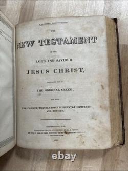 1831 HOLY BIBLE phinney PRE CIVIL WAR leather ANTIQUE old COOPERSTOWN