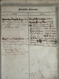 1834 HOLY BIBLE antique PRE CIVIL WAR leather H & E PHINNEY old COOPERSTOWN