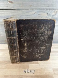 1837 HOLY BIBLE large PRE CIVIL WAR leather AMERICAN BIBLE SOCIETY old