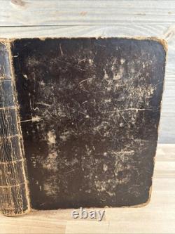 1837 HOLY BIBLE large PRE CIVIL WAR leather AMERICAN BIBLE SOCIETY old