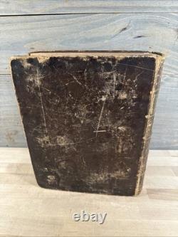 1837 HOLY BIBLE large PRE CIVIL WAR leather AMERICAN BIBLE SOCIETY old