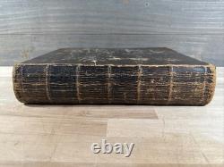 1837 HOLY BIBLE large PRE CIVIL WAR leather AMERICAN BIBLE SOCIETY old