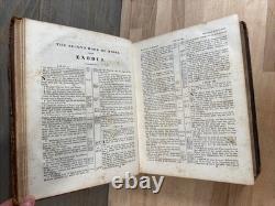 1837 HOLY BIBLE large PRE CIVIL WAR leather AMERICAN BIBLE SOCIETY old