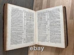1837 HOLY BIBLE large PRE CIVIL WAR leather AMERICAN BIBLE SOCIETY old