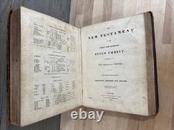 1837 HOLY BIBLE large PRE CIVIL WAR leather AMERICAN BIBLE SOCIETY old
