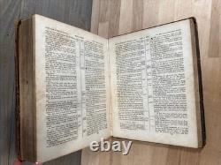 1837 HOLY BIBLE large PRE CIVIL WAR leather AMERICAN BIBLE SOCIETY old