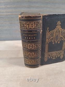 1845 HOLY BIBLE philadelphia ENGLISH VERSION POLYGLOTT BIBLE pre civil war OLD