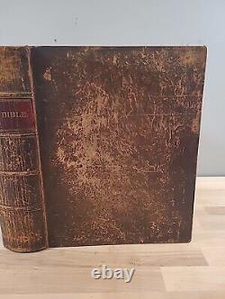 1846 HOLY BIBLE antique METHODIST leather PRE CIVIL WAR