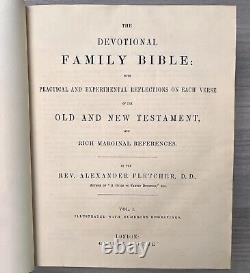 1853 Antique Family Devotional Bible Pre Civil War CLEAN Alexander Fletcher