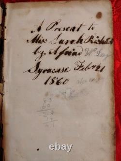 1856 Pre-Civil War Welsh Family Bible Syracuse Utica NY Richards Jones Records