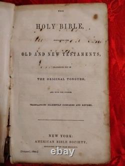 1856 Pre-Civil War Welsh Family Bible Syracuse Utica NY Richards Jones Records