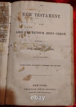 1856 Pre-Civil War Welsh Family Bible Syracuse Utica NY Richards Jones Records