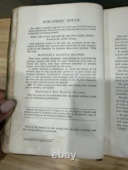 1857 McGuffey's New Fifth Eclectic Reader Antique School Book Civil War Era