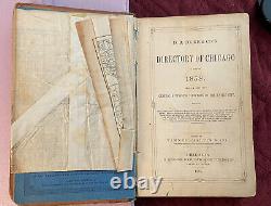 1858 Chicago City Directory with Map Pre Great Chicago Fire & Pre Civil War Book