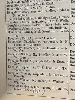 1858 Chicago City Directory with Map Pre Great Chicago Fire & Pre Civil War Book